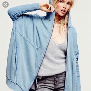 Free People oversized zip up hoodie